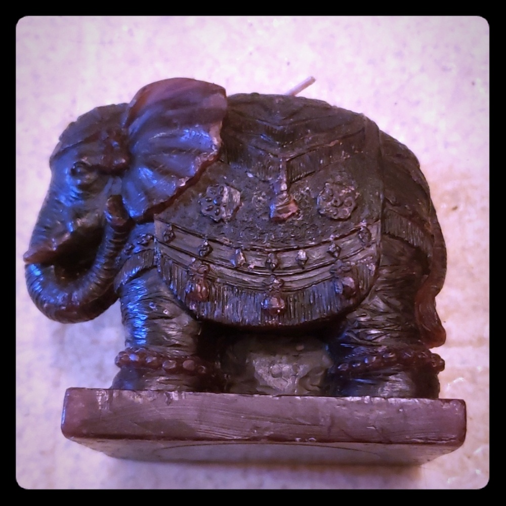 2 Beautiful Brown Elephant Candles